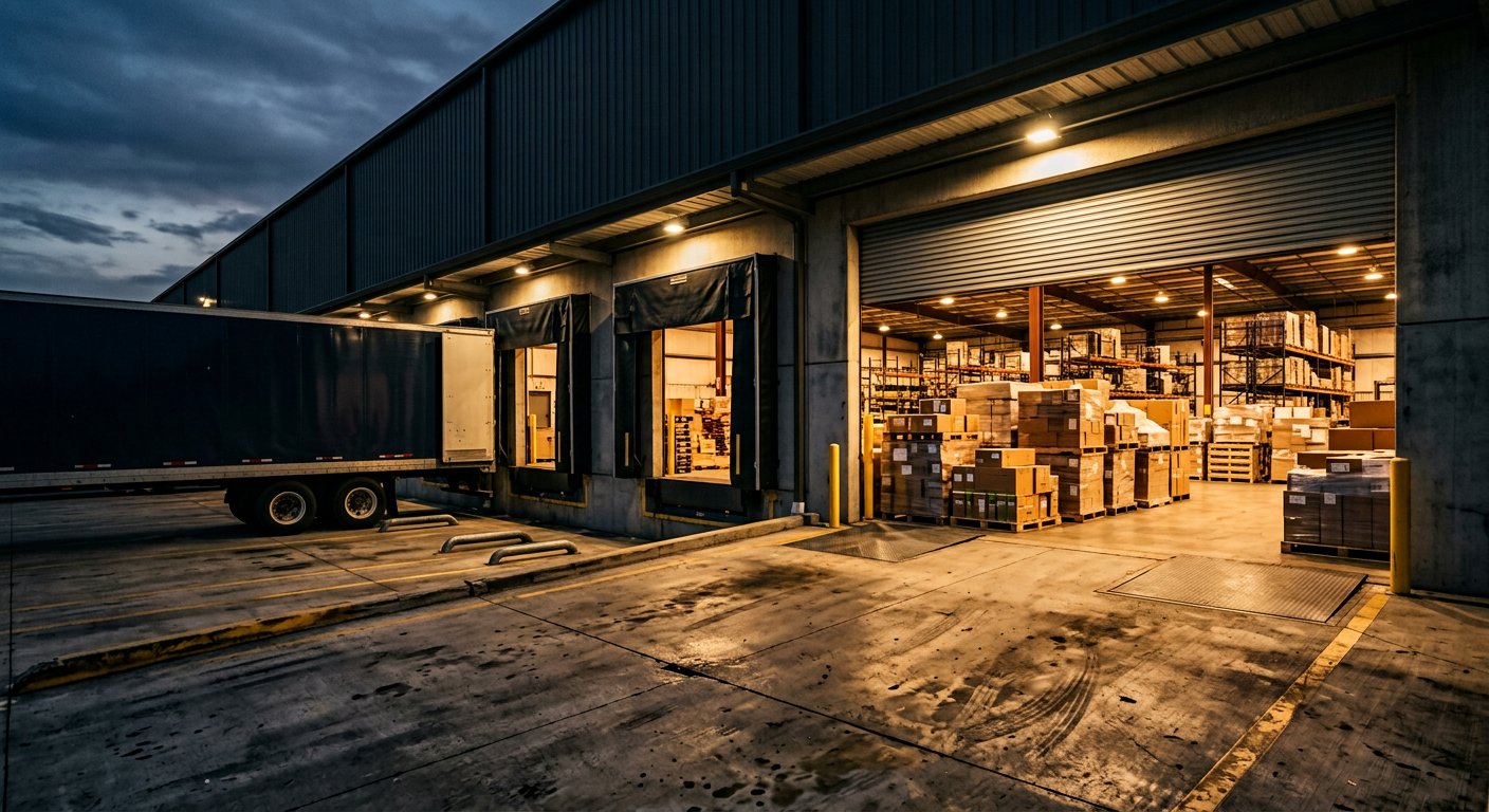 Pallet being loaded for UK nationwide freight delivery