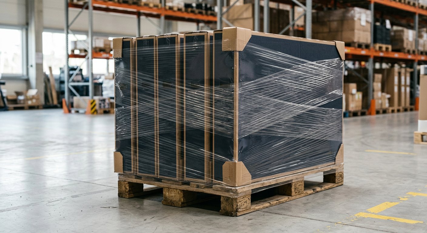 AI-generated illustration of Smart TV Pallet — Mixed Screen Sizes; not actual stock