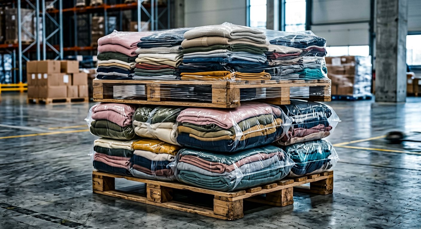 AI-generated illustration of Women's Clothing Mixed Pallet; not actual stock